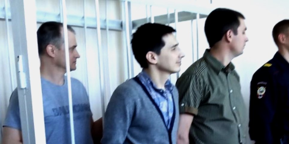 Bazhenov, Budenchuk and Makhammadiev were released from custody in the courtroom one by one (May 2019)
