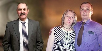 写真:セルゲイ・セルゲーエフさん(左)とユーリ・ベロスルツェフさんと妻のエレナさん(右)