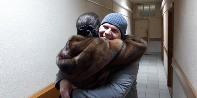 Photo: Vladimir Alushkin after 184 days behind bars. January 2019