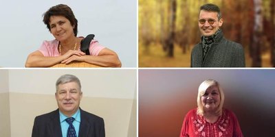 Nella foto da sinistra a destra dall'alto verso il basso: Olga Panyuta, Dmitry Malevaniy, Alexey Trofimov, Olga Opaleva