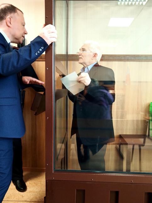 Yuriy Savelyev in the courtroom, Novosibirsk, 2020