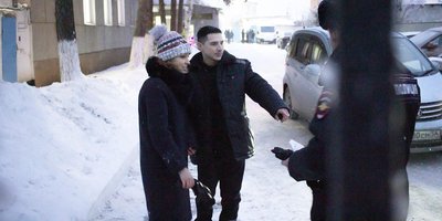 Felix Makhammadiev con la moglie. Orenburg, 31 dicembre 2020