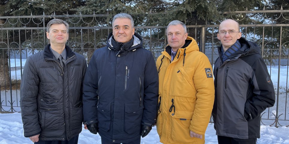 Auf dem Foto: Valery Krieger, Alam Aliyev, Dmitry Zagulin und Sergey Shulyarenko am Tag der Urteilsverkündung