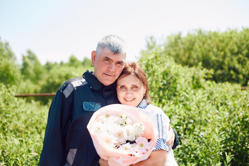 Aleksandr and Natalia Korolev on the day of his release, June 14, 2024