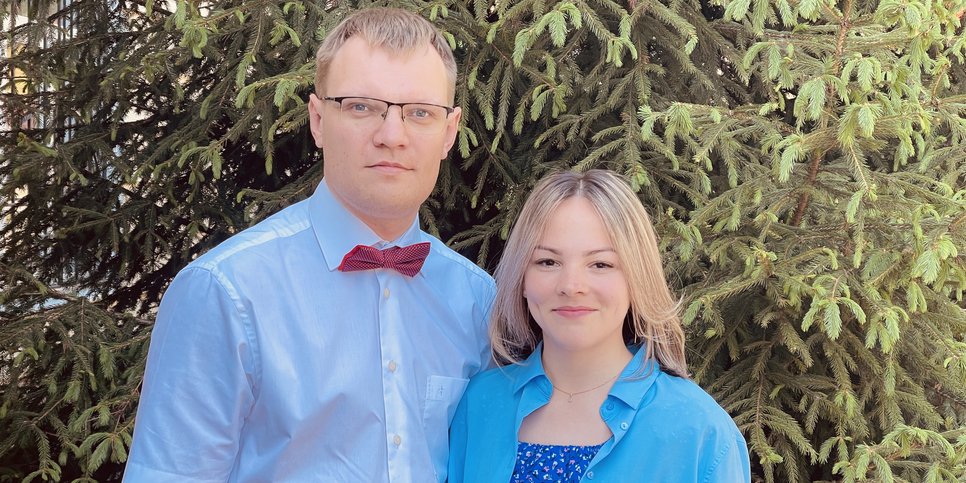 Anton Kuzhelkov avec sa femme Alyona