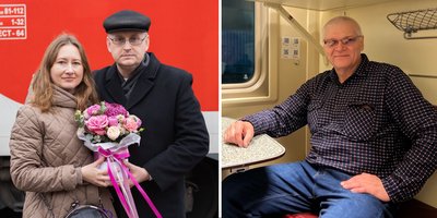 À gauche : Aleksey Gorely avec sa femme Inna. À droite : Oleg Shidlovsky. 14 novembre 2025