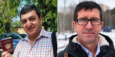 Gevorg Gevorkyan con il nuovo passaporto russo. A destra: Igor Petrov.