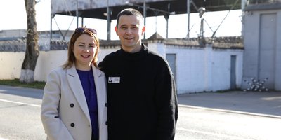 Aleksandr Kutin con su esposa Guzel